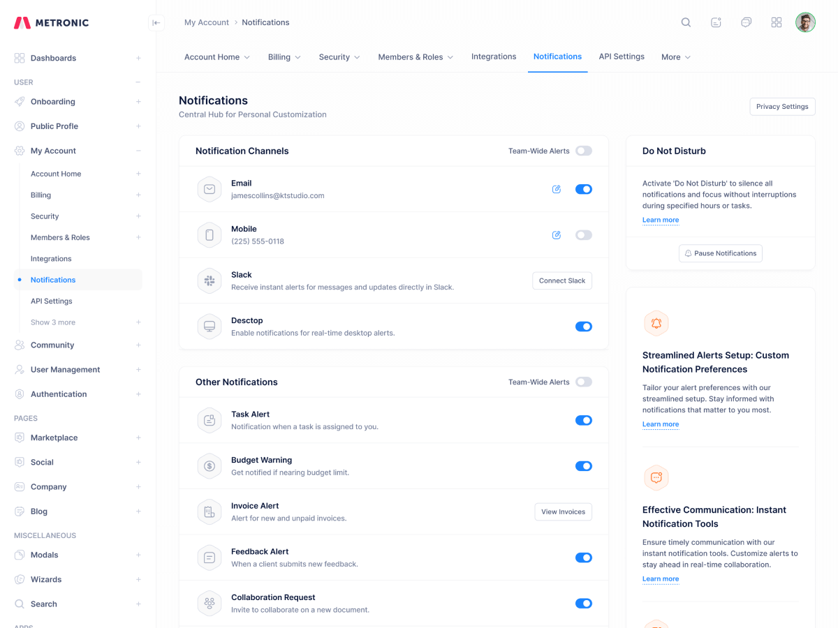 Notifications Settings