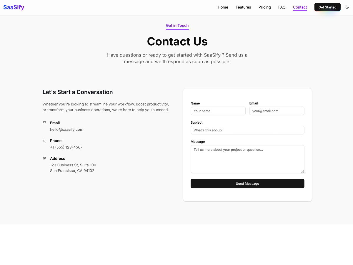 SaaSify Next.js Landing