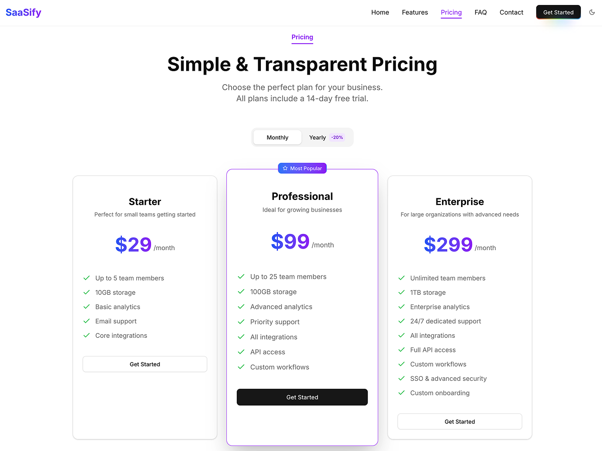 SaaSify Next.js Landing